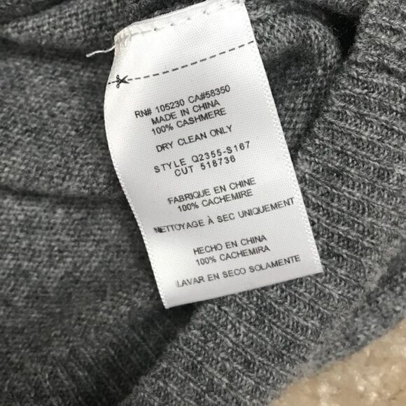 Kate Moss Equipment Gray Ryder 100% Cashmere Lightning Bolt Sweater NWT Large - Picture 10 of 11